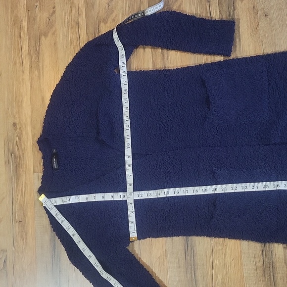 MEROKEETY Blue Long Sleeve Chunky Knit Open Front Cardigan with Large Pockets - Picture 8 of 9